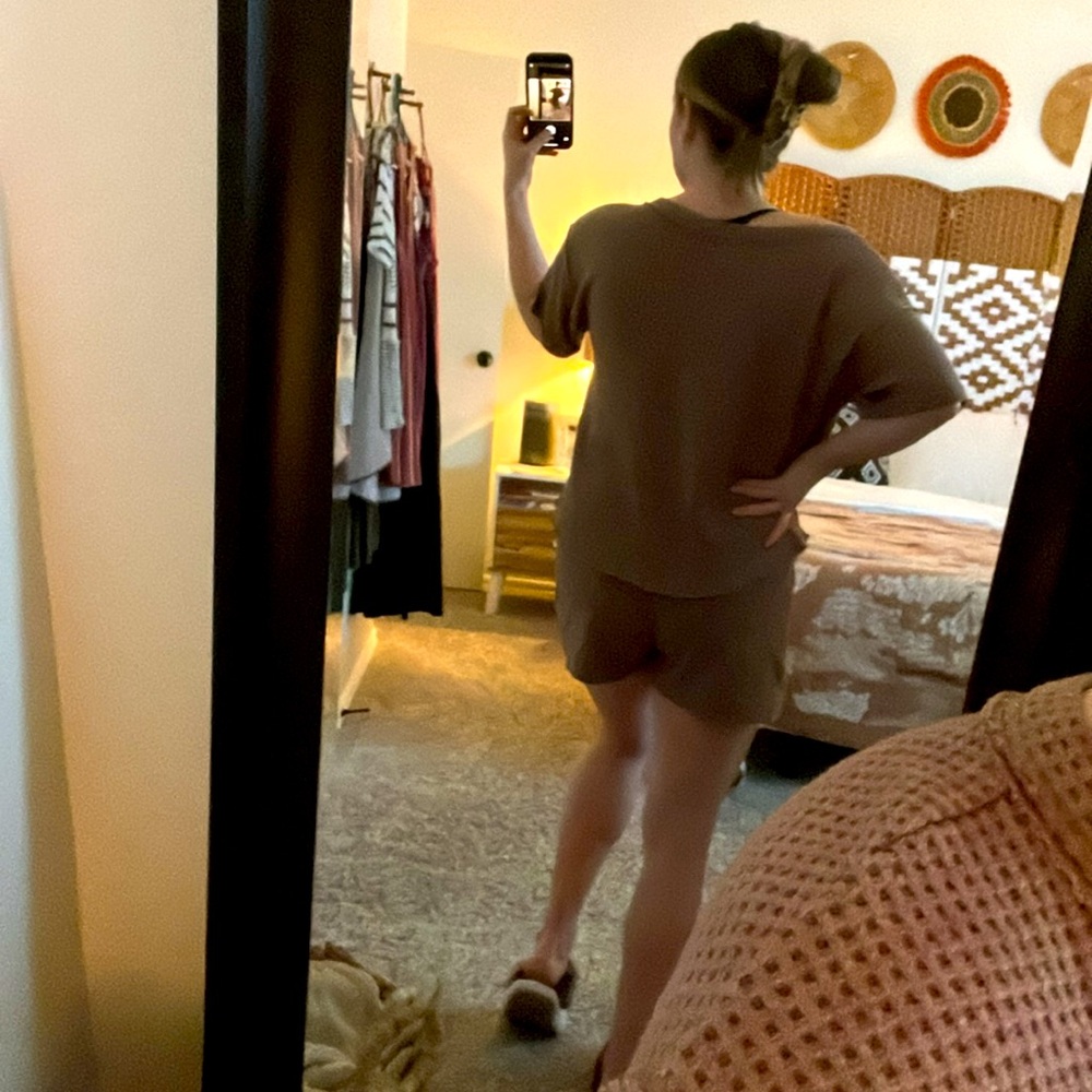 Waffle-Knit Lounge Set - Picture 2 of 7
